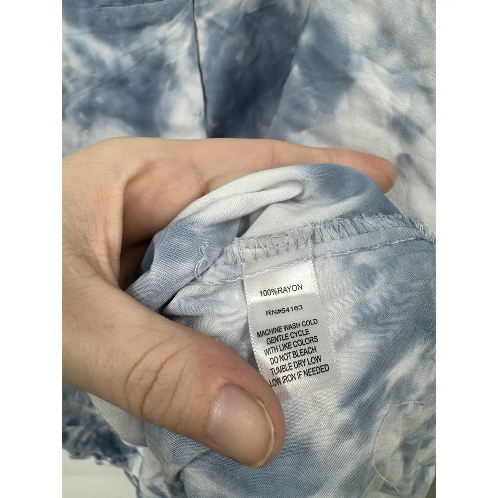 Marc‎ New York Kimono Beach Cover Women 2X Blue Summer Preppy Coastal NEW Summer